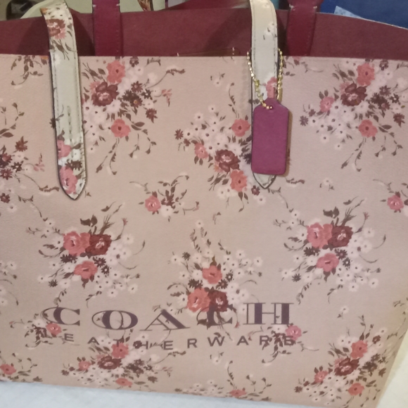 Coach Floral Pink Tote Bag - Picture 1 of 4